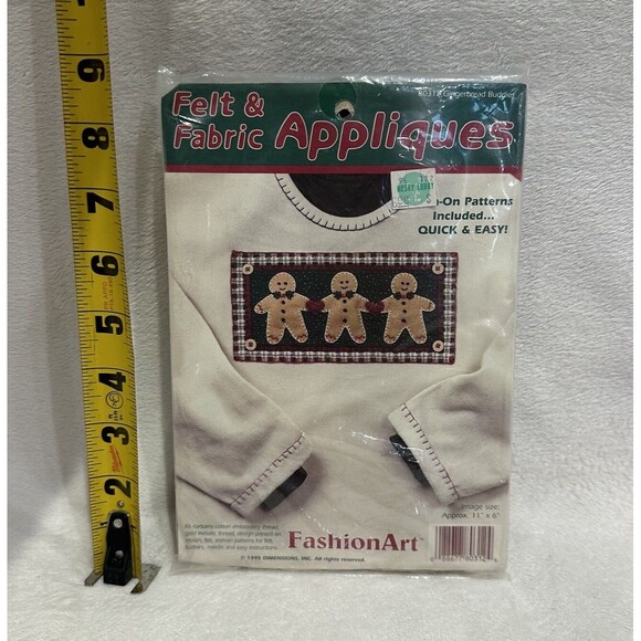 Vintage Christmas Felt Fabric Appliques Kit Gingerbread &Angel New Old Stock 95’ - Picture 5 of 6